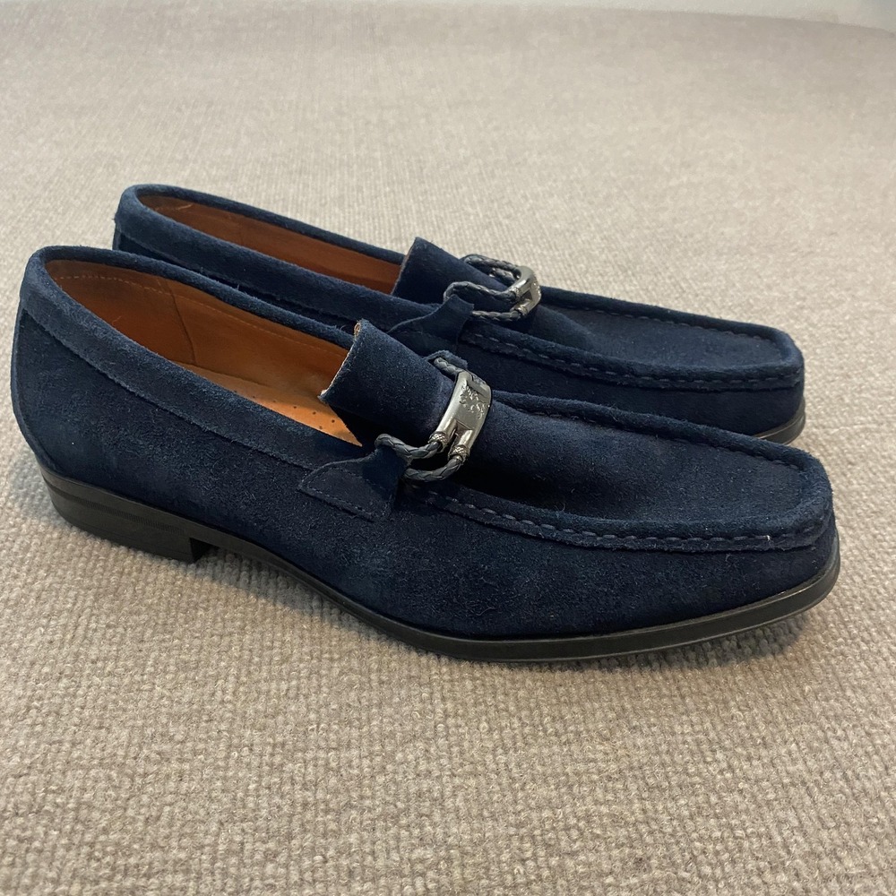 Stacy Adams Shoes Mens Size 10.5 M Blue Suede Slip On Dress Oxfords 25224-415
